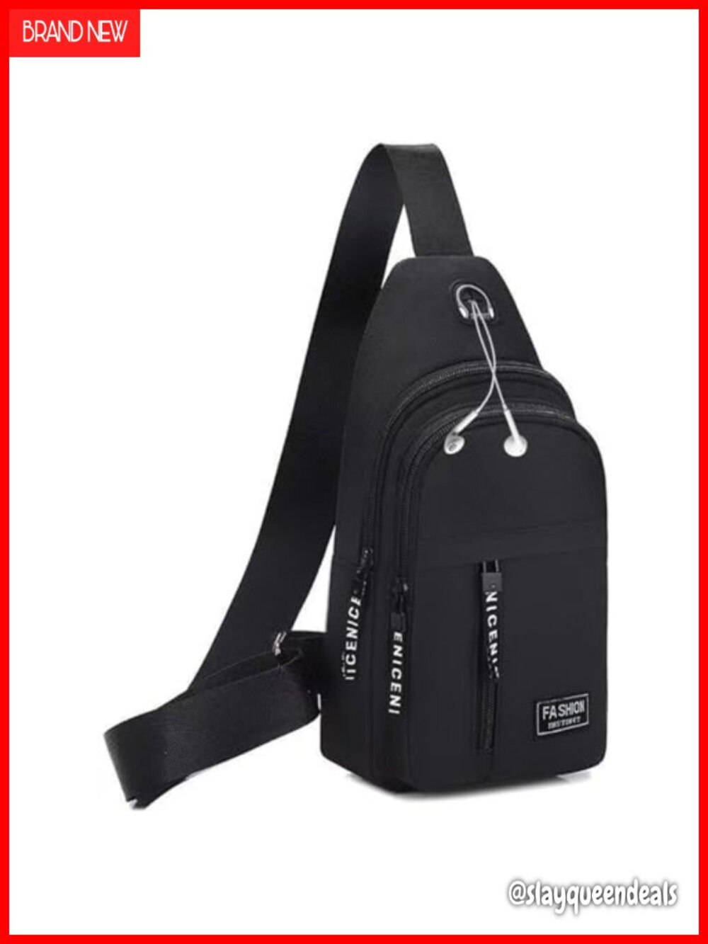 Unbranded Double Layer Crossbody Bag Shoulder Backpack Messenger Chest Pack